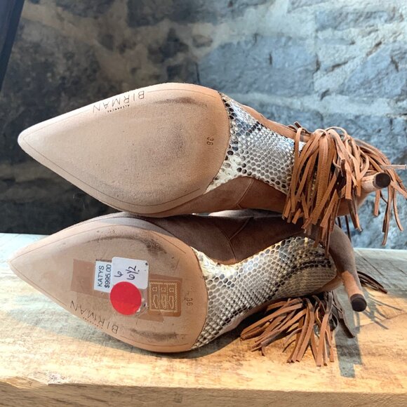 Alexandre Birman Tan Suede Katys Fringed Booties - Picture 8 of 12